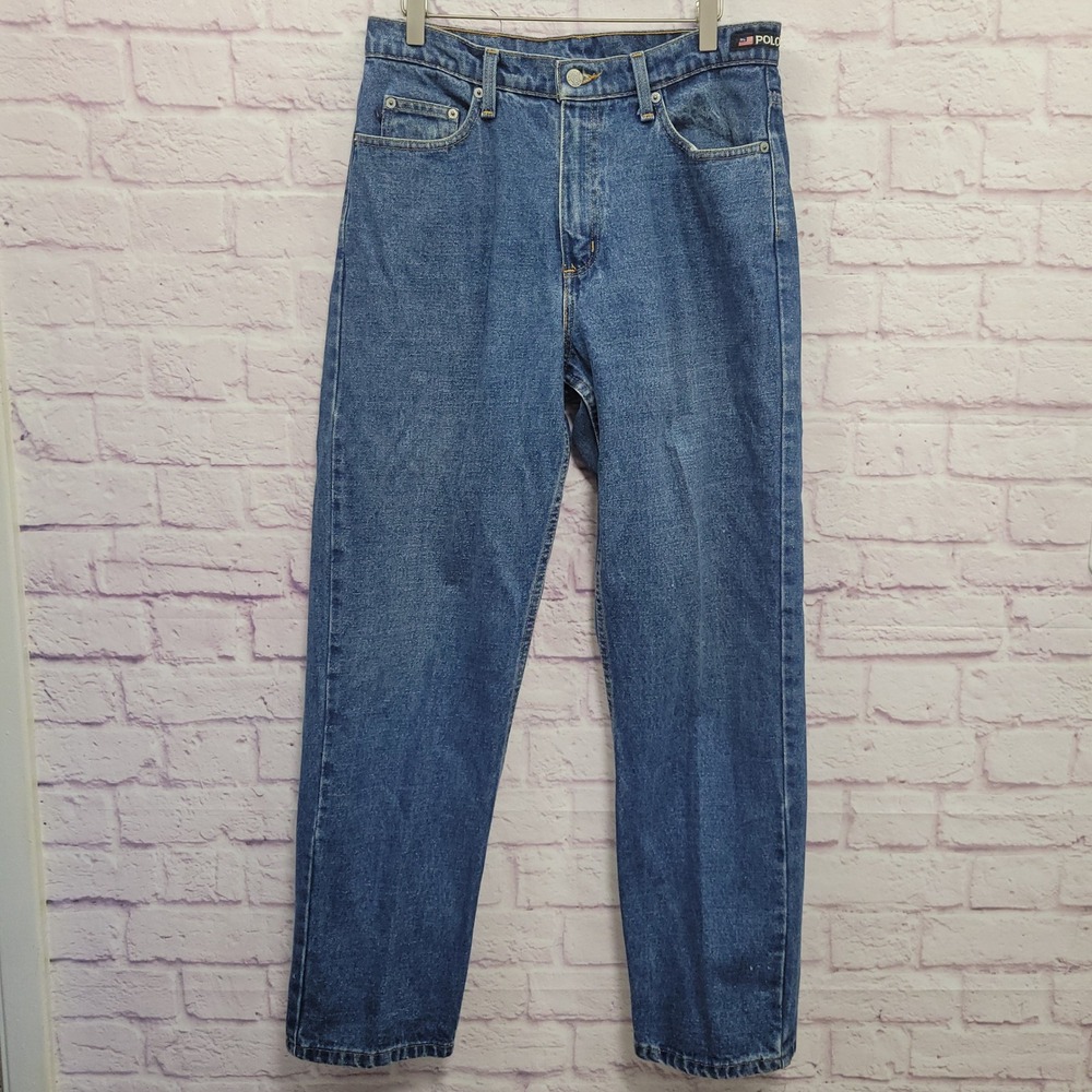 VTG Polo Jeans Ralph Lauren Loose Fit Denim Jeans Mens 30 Fits 32 Y2K Grunge 90s